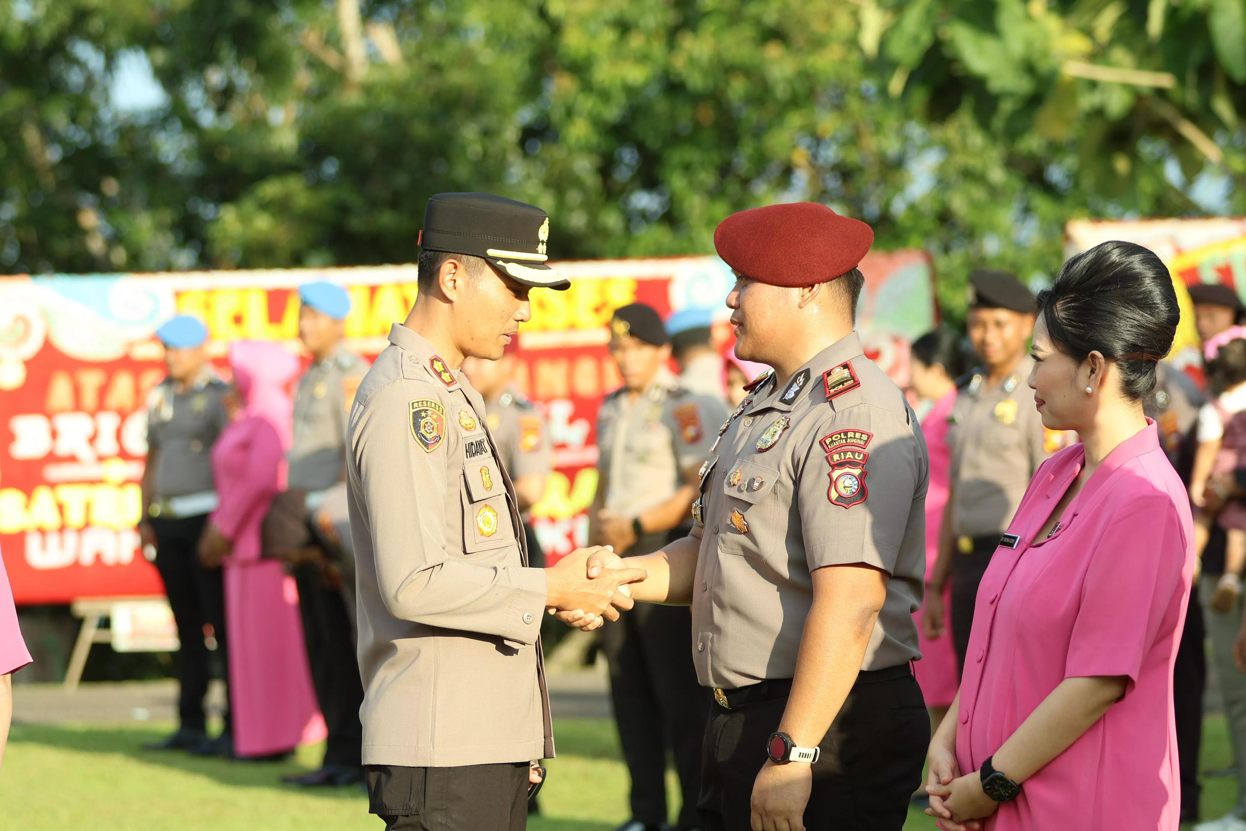 Personel Polres Kuansing Ikuti Upacara Laporan Kenaikan Pangkat Periode 1 Juli 2026