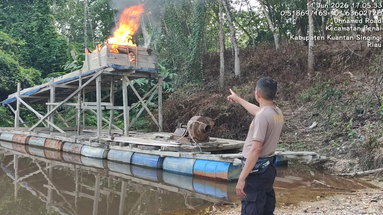 Polsek Kuantan Tengah Tertibkan 14 Unit PETI di Desa Munsalo Kopah, Kapolsek Tegaskan Komitmen Jaga Kelestarian Lingkungan