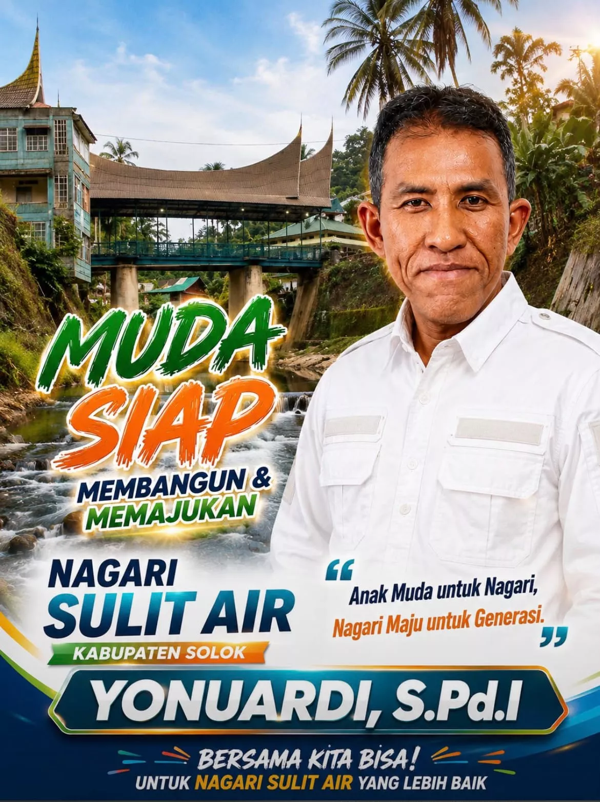 Yonuardi, S.Pd.I Berpotensi Menang, Tim Klaim 80 Persen Warga Sulit Air Memilih Calon Nomor Urut 1