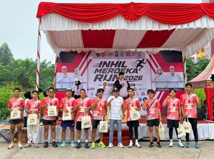 Lari Sehat Sambil Cari Perlindungan, BPJS Ketenagakerjaan Buka Stan di Inhil Merdeka Run 2026