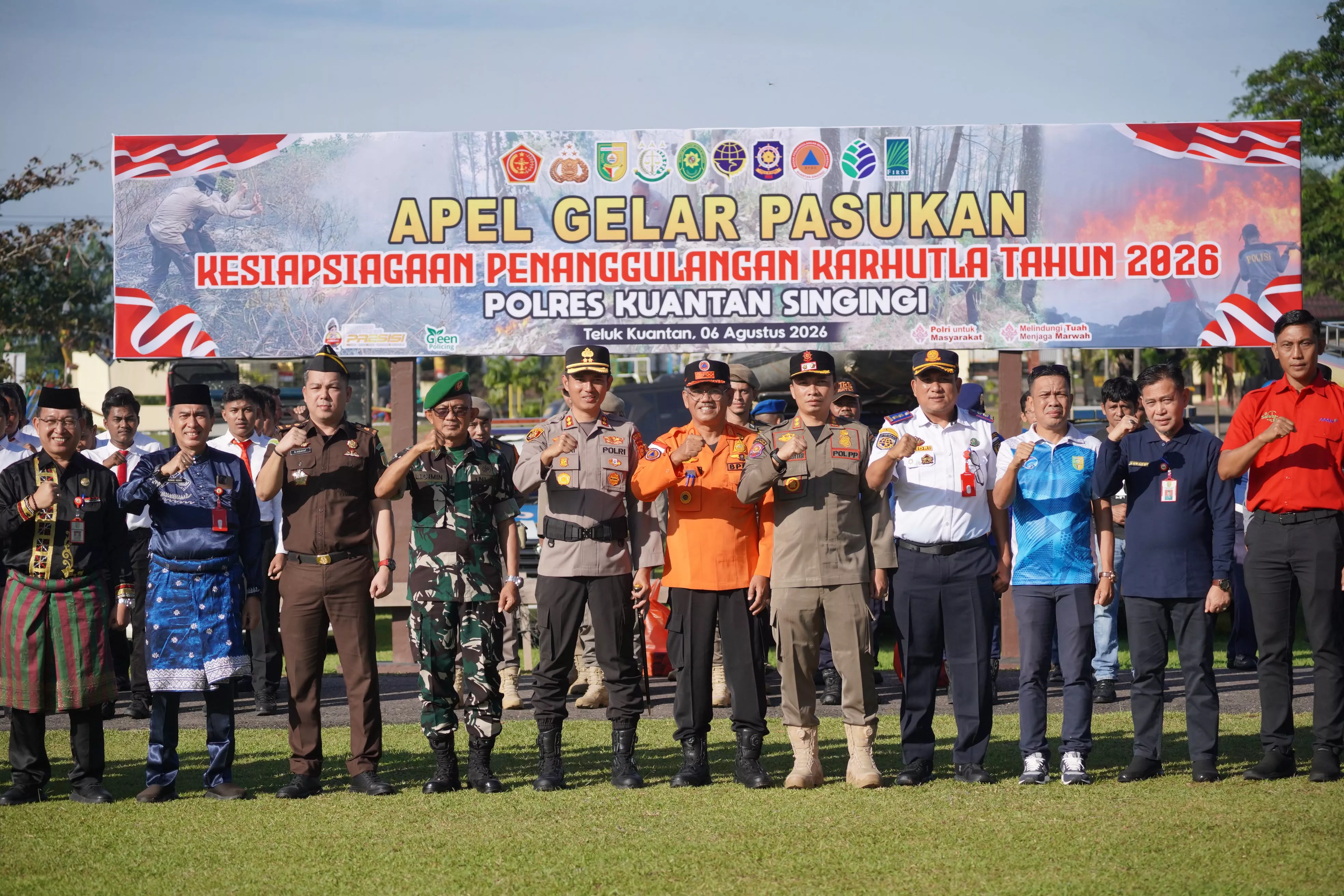 Kapolres Kuansing Pimpin Apel Gelar Pasukan Kesiapsiagaan Karhutla 2026, Perkuat Sinergi Cegah Kebakaran Hutan dan Lahan