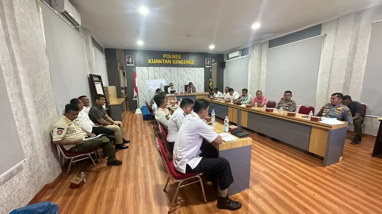 Polres Kuansing Gelar Rakor Eksternal, Matangkan Persiapan Pacu Jalur Rayon II dan MTQ Provinsi Riau 2026