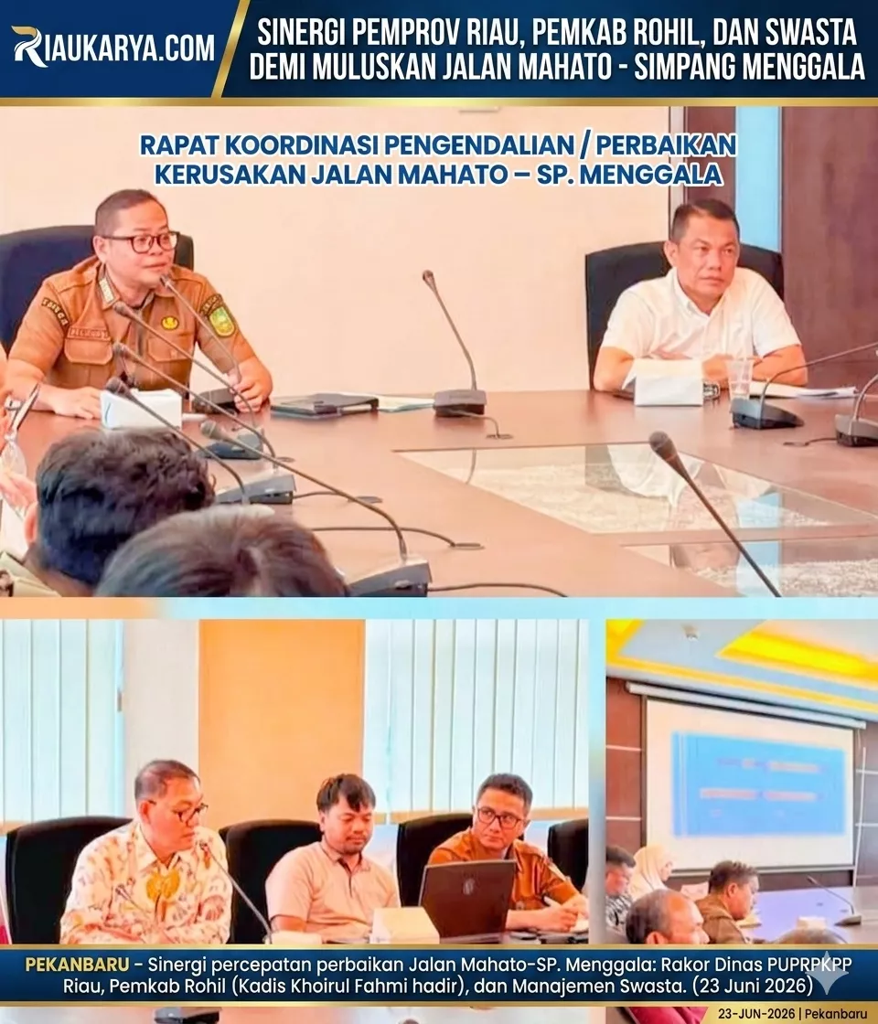 Sinergi Pemprov Riau, Pemkab Rohil, dan Swasta Demi Muluskan Jalan Mahato – Simpang Menggala