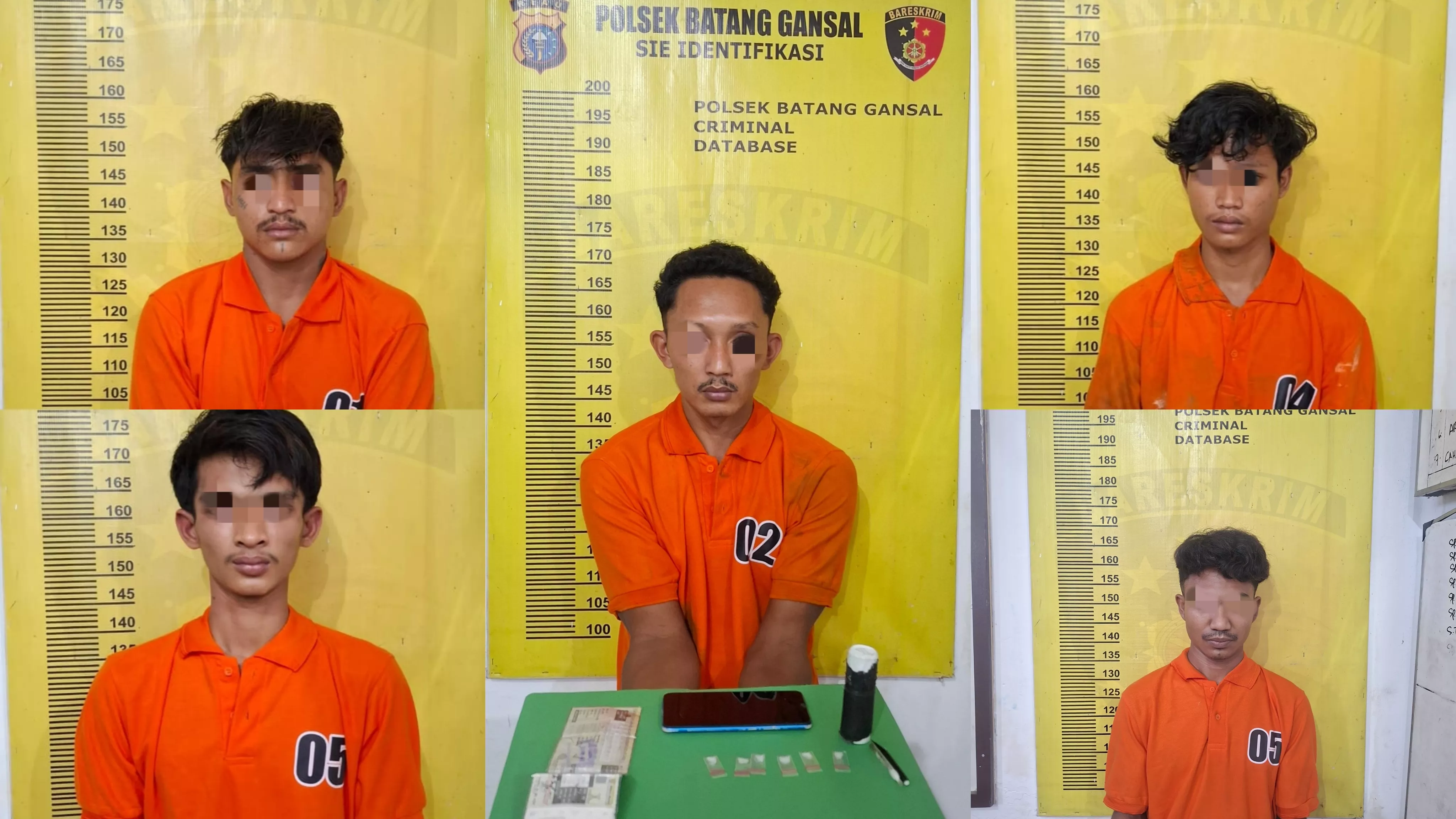 Tak Sampai 12 Jam, Kapolsek Batang Gansal Gulung 5 Pengedar Sabu dalam Operasi Berantai