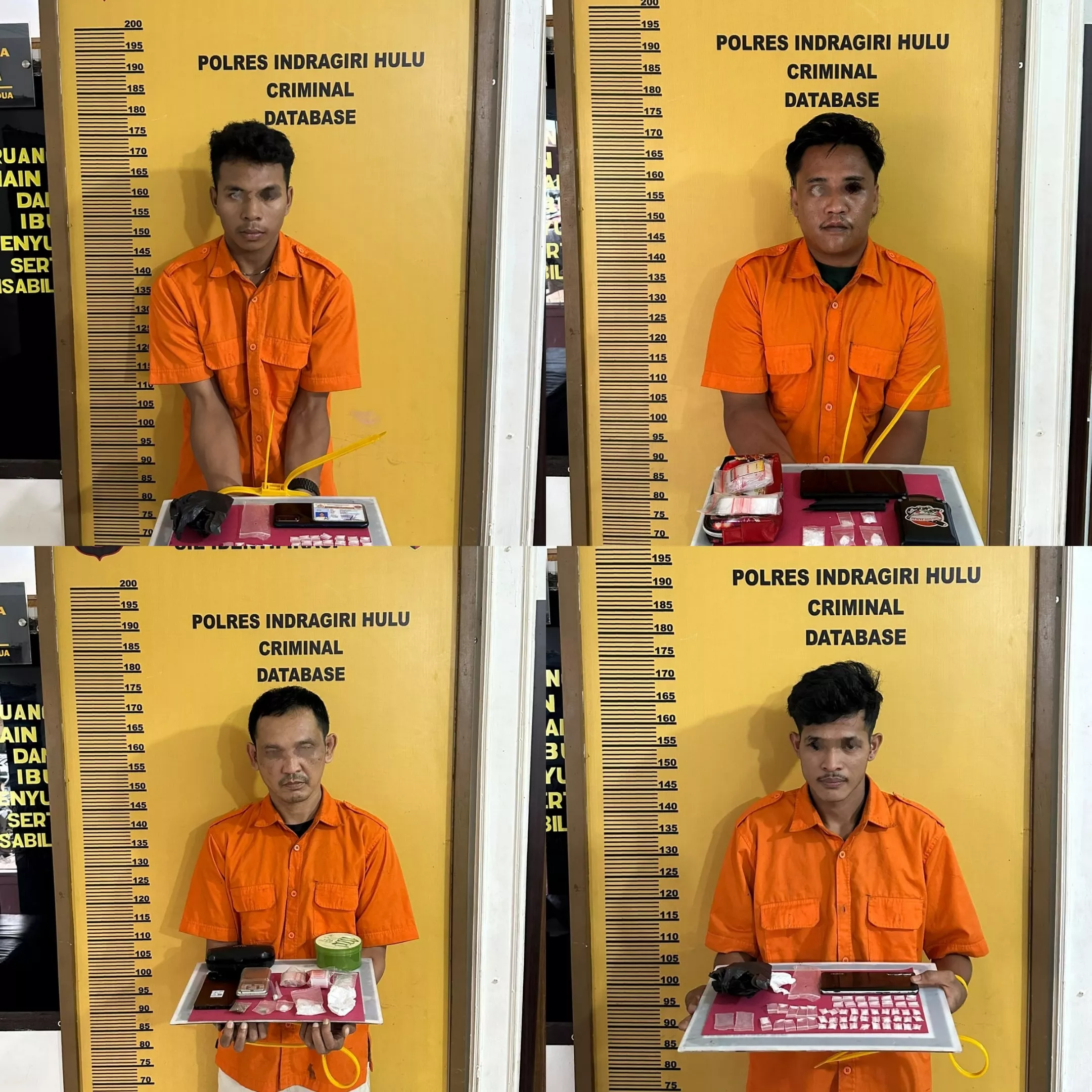 Dalam Semalam Satres Narkoba Polres Inhu Gulung Empat Tersangka, Mulai Dari Oknum PNS Hingga Oknum Satpam