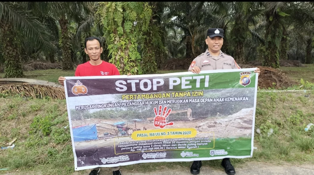 Cegah Pertambangan Ilegal, Polsek Jajaran Polres Kuansing Turun Langsung Sosialisasikan Larangan PETI