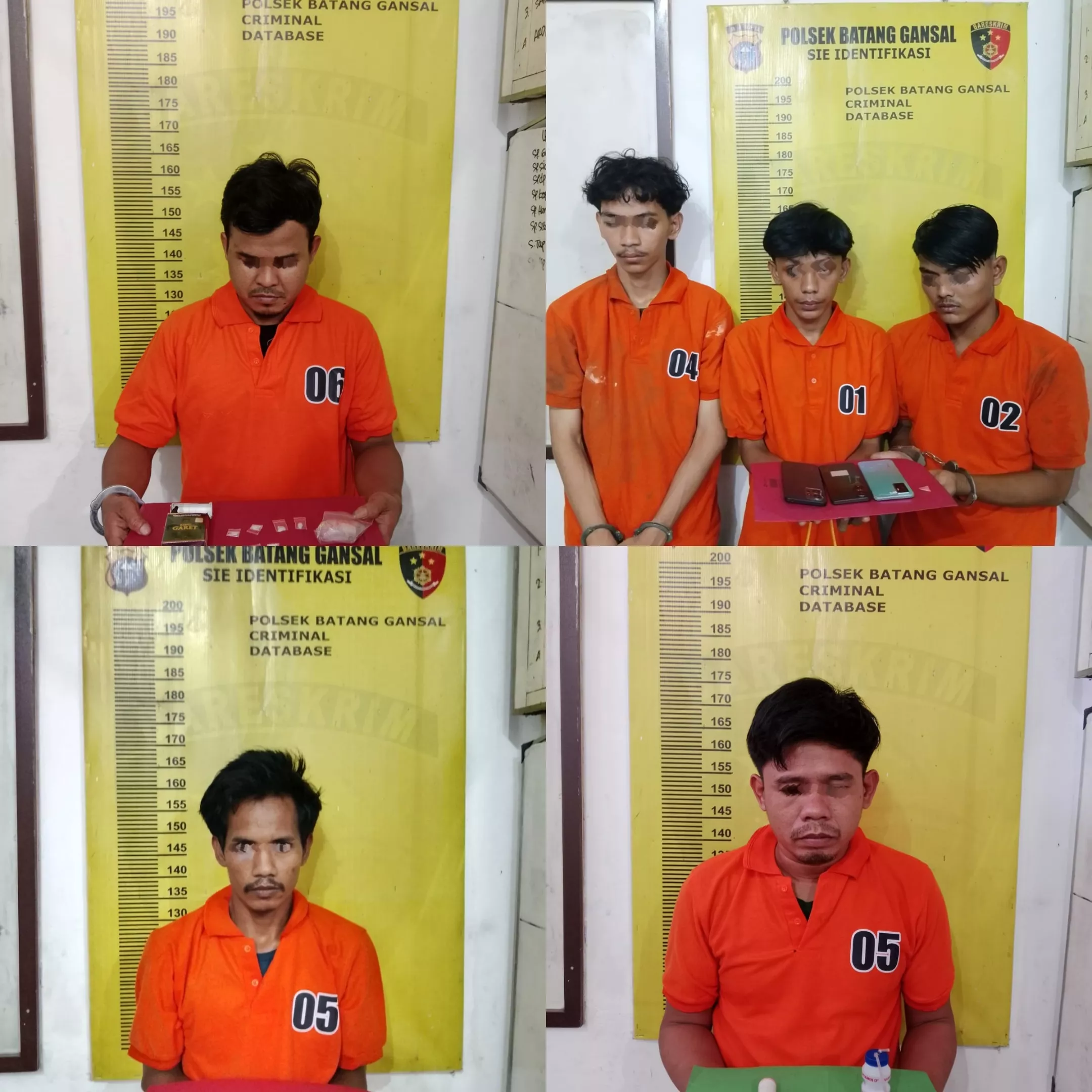 Kurang Dari 24 Jam Polsek Batang Gansal Ringkus 6 Penjahat Narkotika, Begini Kronologisnya