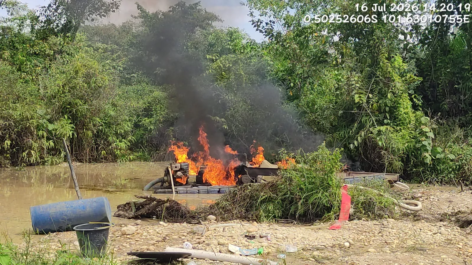 Dalam Dua Hari, Polres Kuansing Tertibkan 6 Unit PETI di Dua Lokasi, Kapolres: Tak Ada Ruang bagi Tambang Ilegal