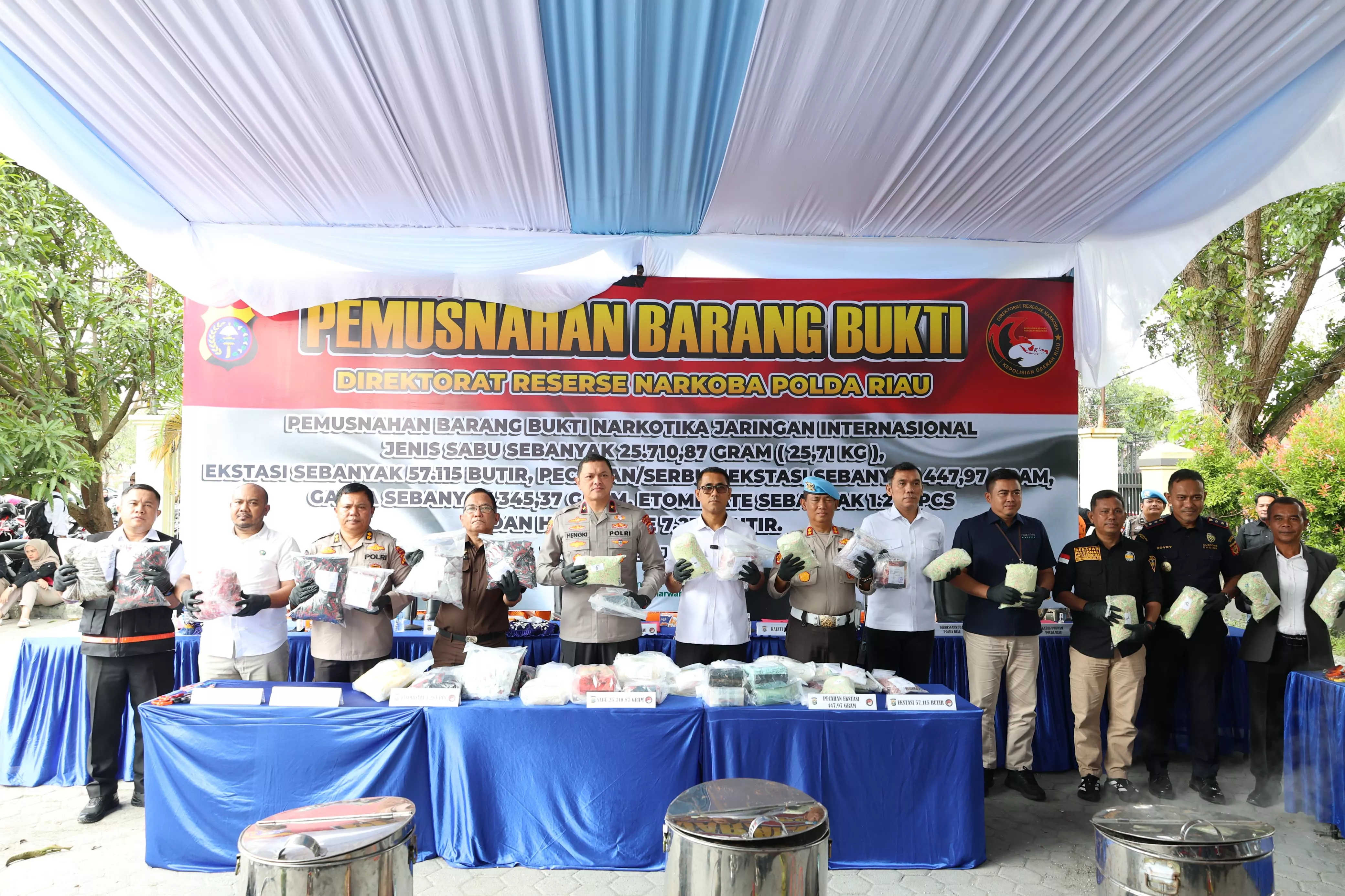 Polda Riau Musnahkan Narkoba Rp69,7 Miliar, Gagalkan Jaringan Internasional dan Selamatkan Hampir Sejuta Jiwa