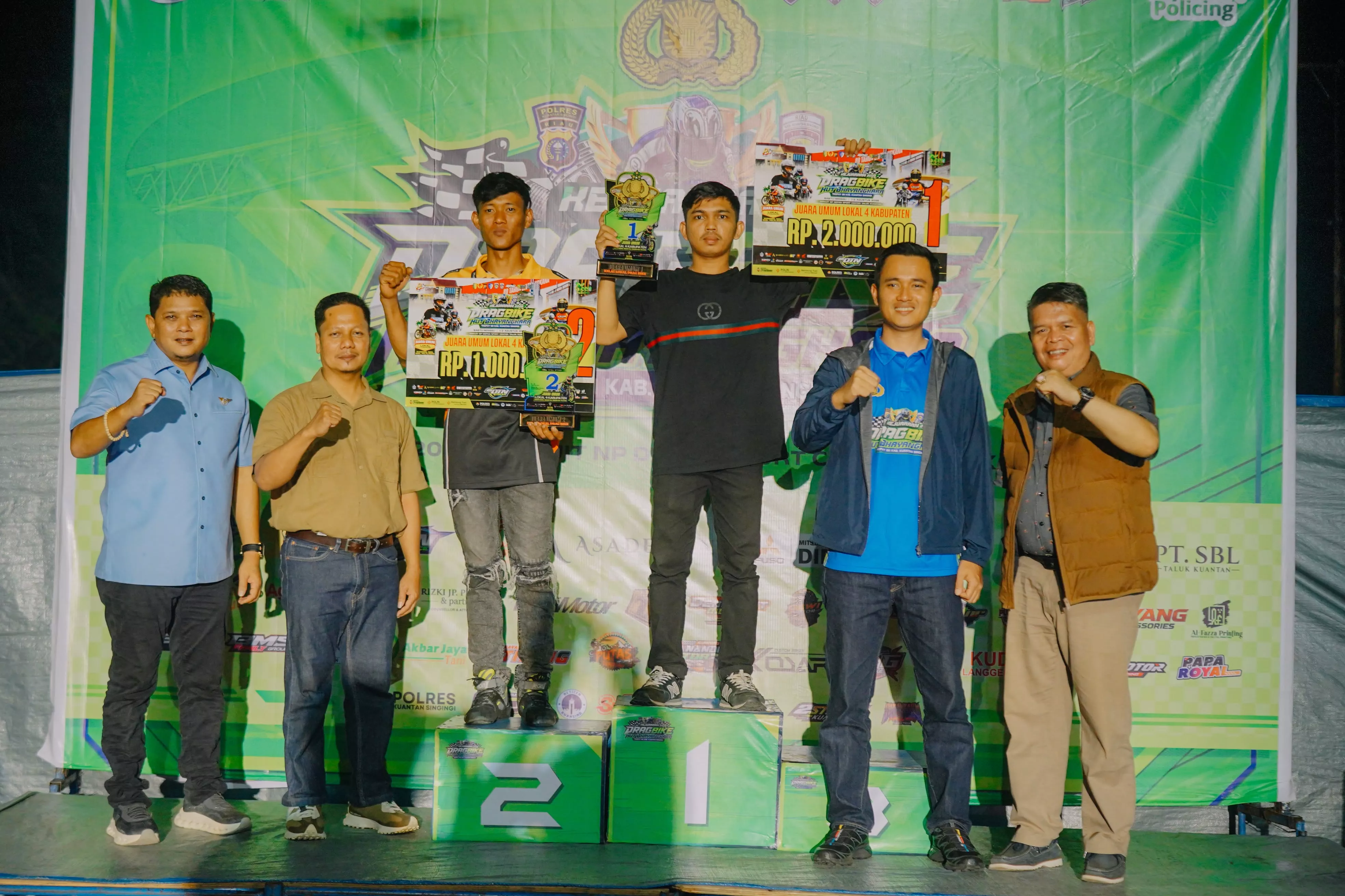 Kapolres Kuansing Tutup Kejuaraan Drag Bike HUT Bhayangkara ke-80, Pembalap Diajak Tinggalkan Balap Liar