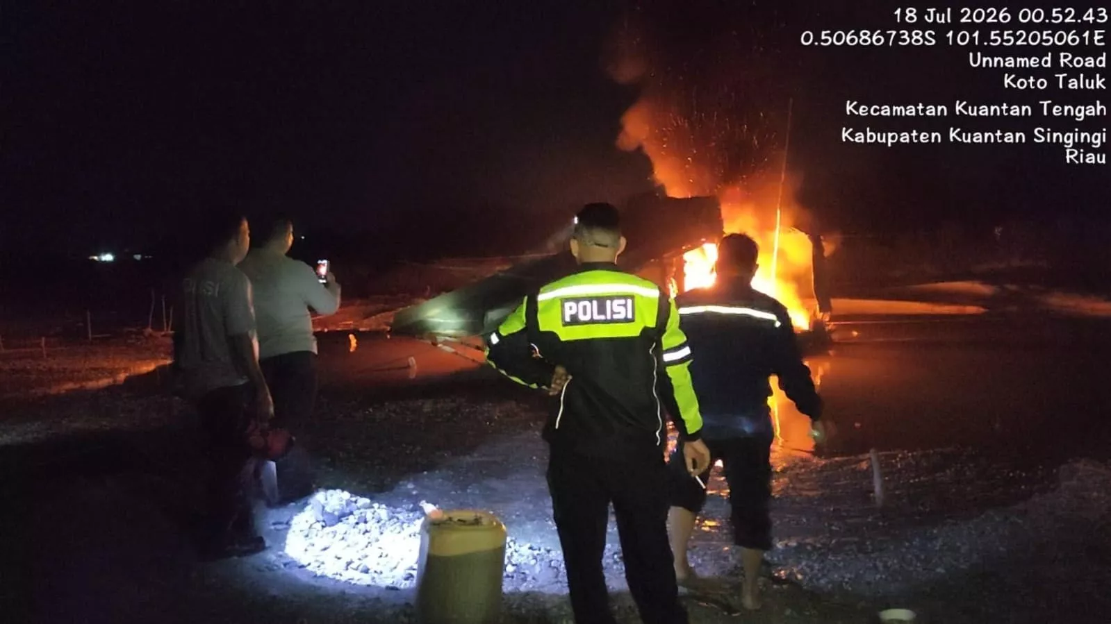 Tindak Lanjut Cepat Laporan 110, Polres Kuansing Musnahkan Satu Unit PETI di Desa Beringin Taluk
