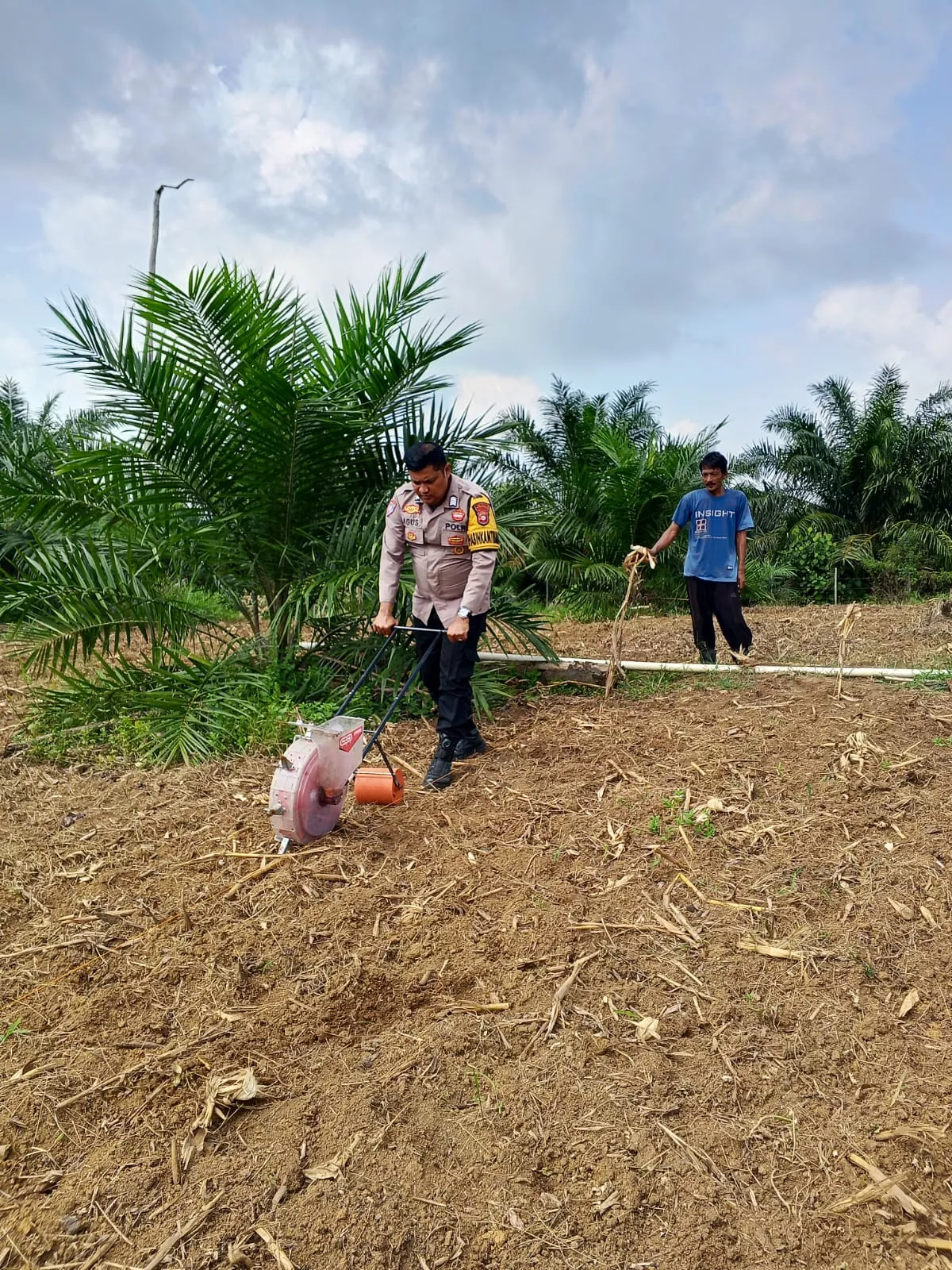 Polsek Kuantan Mudik Dukung Swasembada Pangan 2026, Laksanakan Penanaman Jagung Pipil di Desa Lubuk Ramo