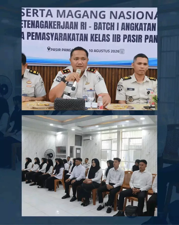 Peserta Magang Nasional Kemnaker RI Resmi Bertugas di Lapas Pasir Pangaraian, Siap Asah Kompetensi Kerja