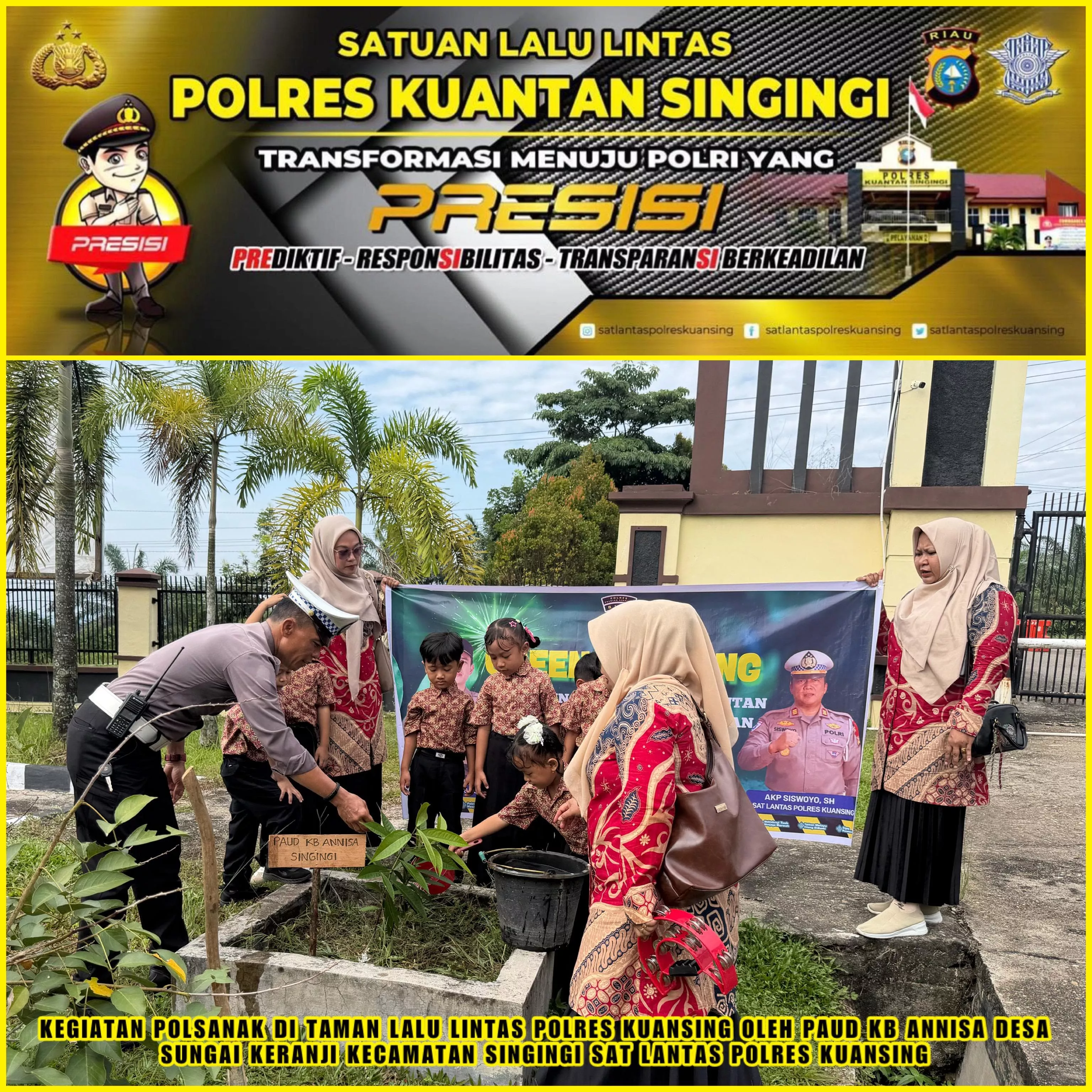 Polres Kuansing Tanamkan Budaya Tertib Berlalu Lintas Sejak Dini Melalui Kegiatan Polsanak