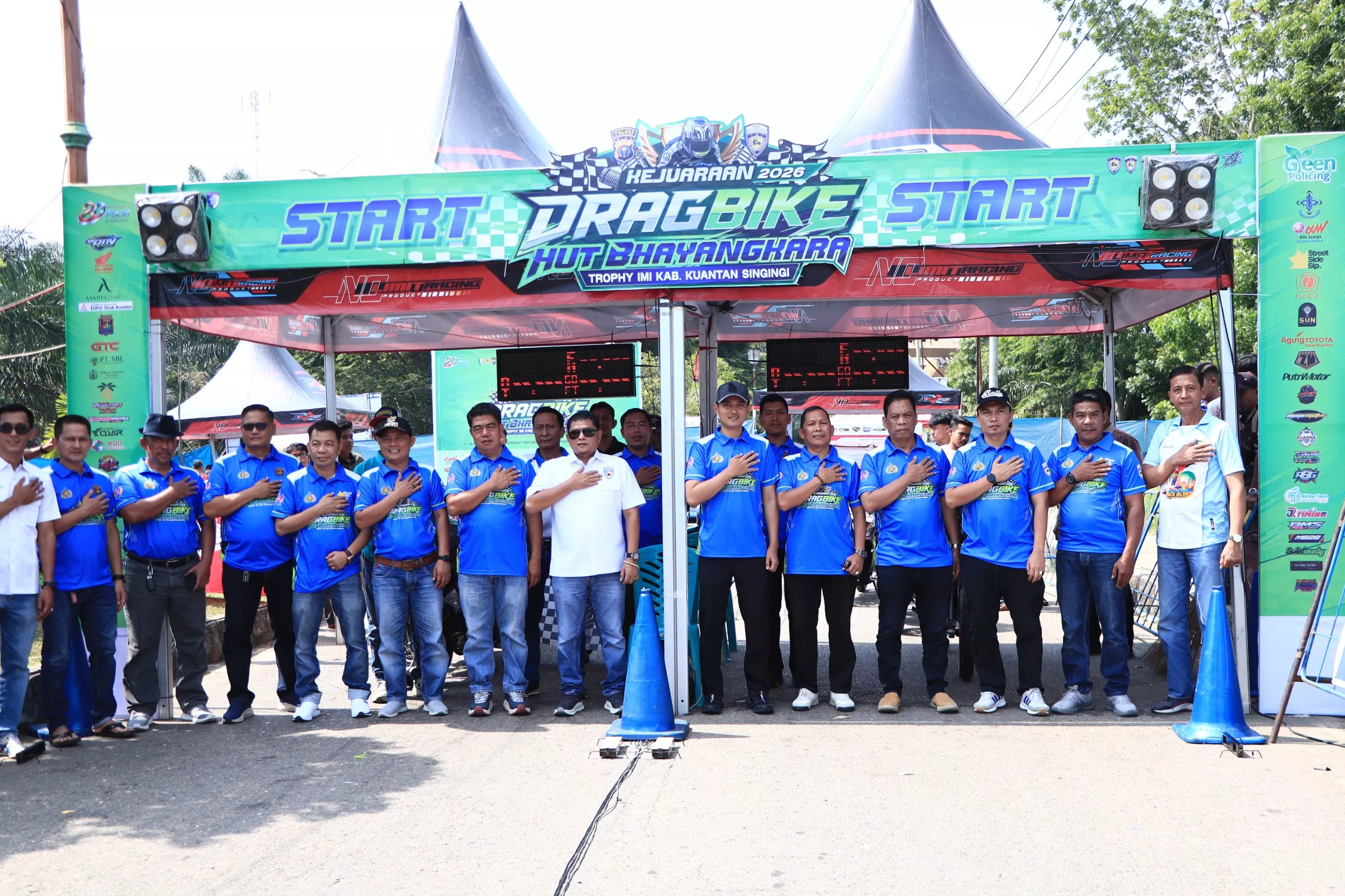 Kapolres Kuansing Buka Kejuaraan Drag Bike HUT Bhayangkara 2026, Salurkan Bakat Generasi Muda dan Cegah Balap Liar