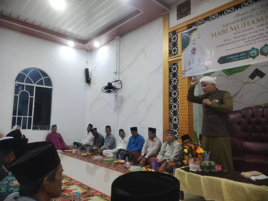 Jamaah Surau Ar-Raudhah Kateman Peringati Maulid Nabi Muhammad SAW 1448 H Bersama Penceramah Asal Lampung