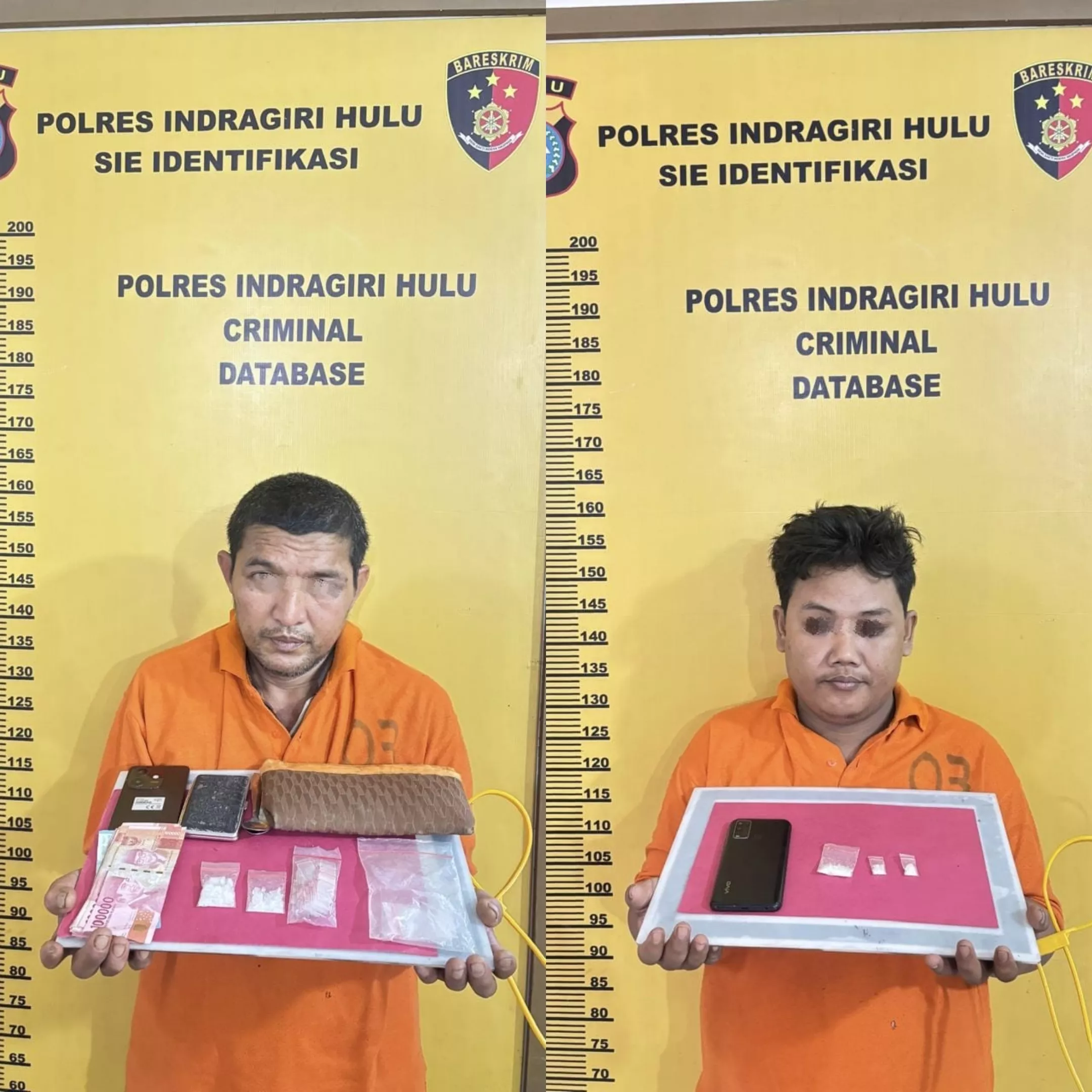 Mencoba Kabur dan Buang Barang Bukti, Dua Pria Diringkus Satresnarkoba Polres Inhu di Lokasi Berbeda Rengat Barat
