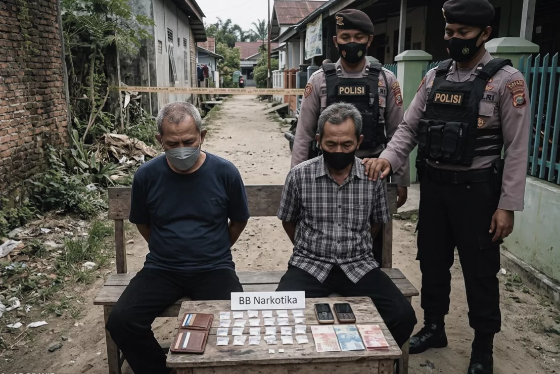 Dua Pria Berusia Setengah Abad Ditangkap Saat Jualan Sabu di Bengkalis