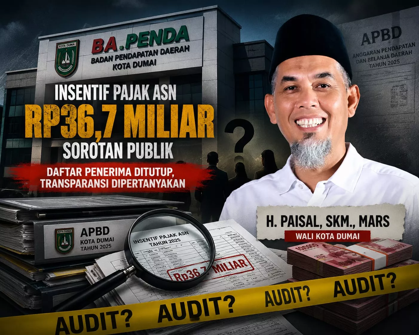 Di Balik Insentif Rp36,7 Miliar Bapenda Dumai, Publik Desak Klarifikasi Wali Kota, Wakil Wali Kota, dan Sekda