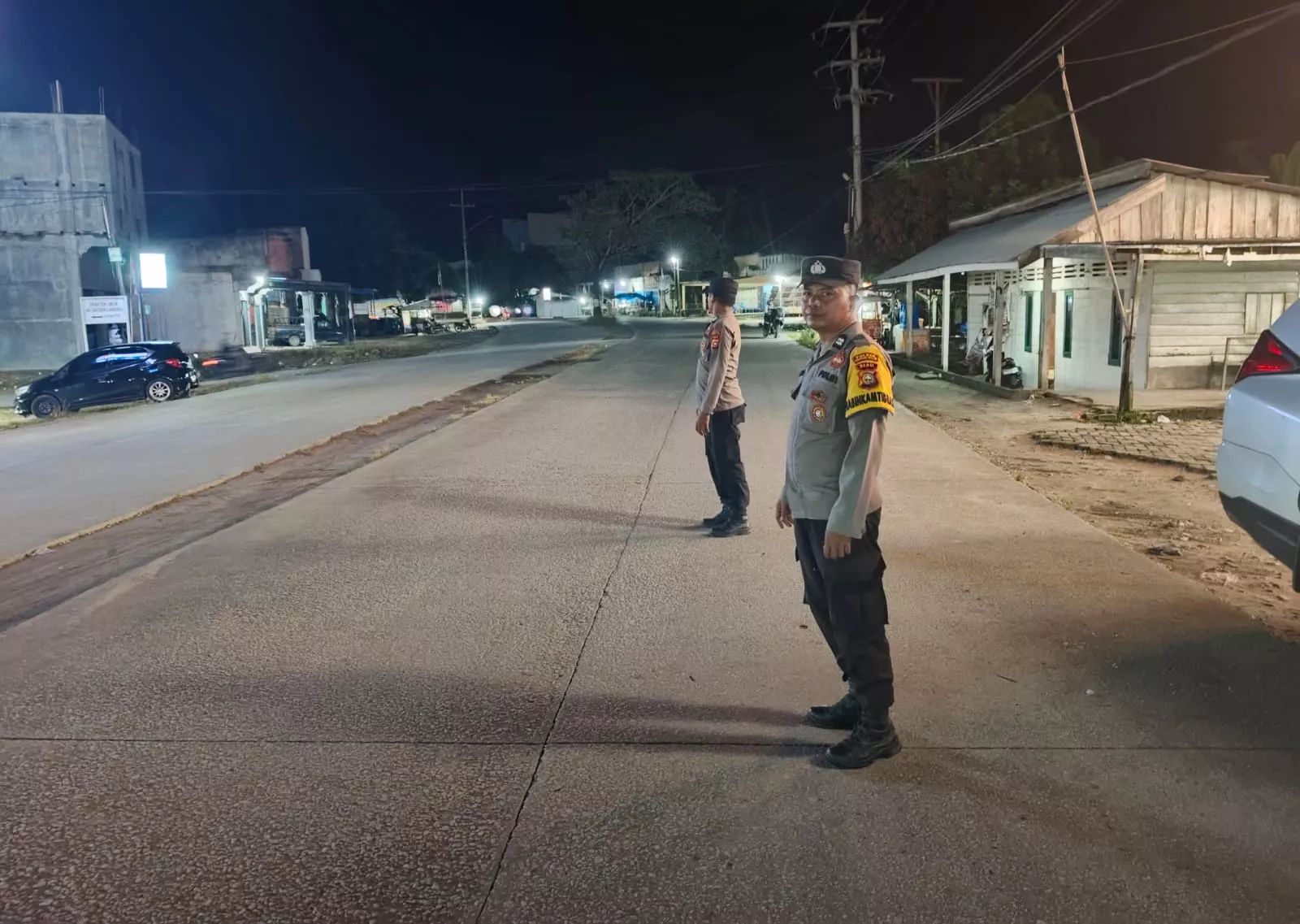 Patroli Malam Polsek Pujud Sasar Jalan Lintas hingga Pusat Perbelanjaan dan SPBU
