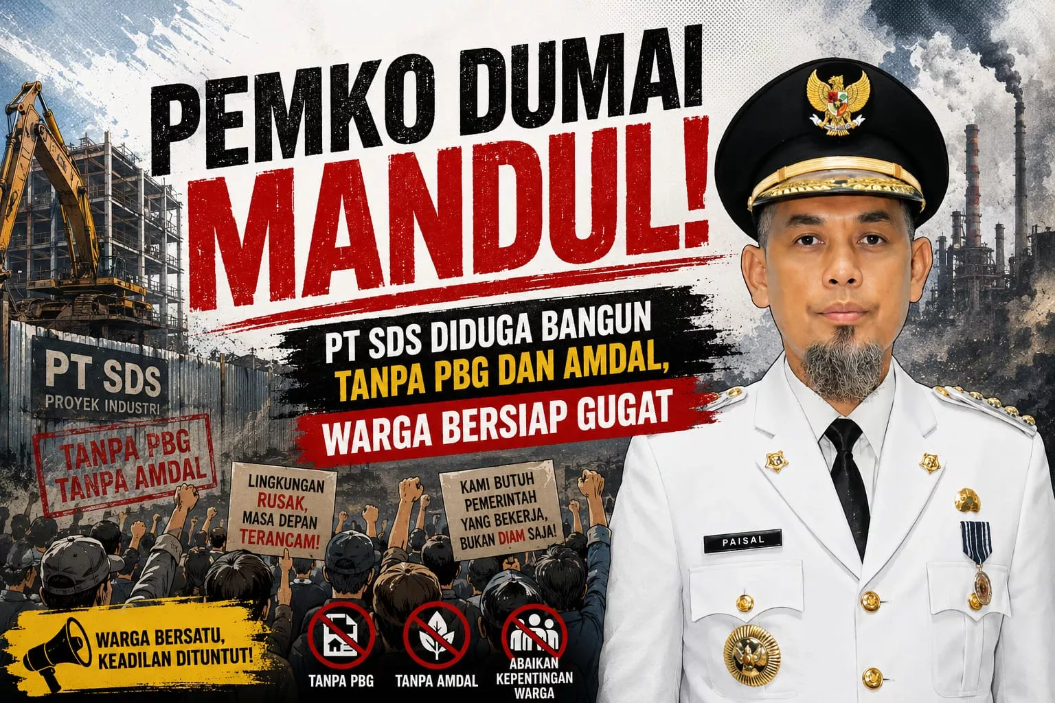 Pemko Dumai Mandul, PT SDS Diduga Bangun Tanpa PBG dan AMDAL, Warga Bersiap Gugat