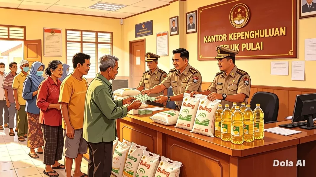 Miris Pengambilan Bantuan Pangan Beras Dan Minyak Goreng Di Teluk Pulai Dipungut Biaya 5000 Rupiah