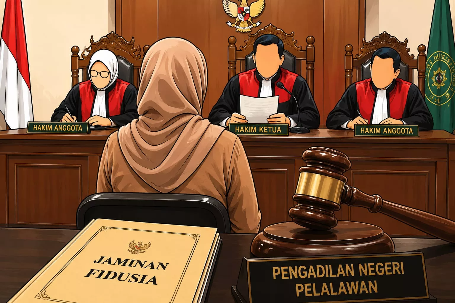 Kasus Penggelapan Objek Fidusia Berakhir, PN Pelalawan Hukum Netty 4 Bulan Penjara. 