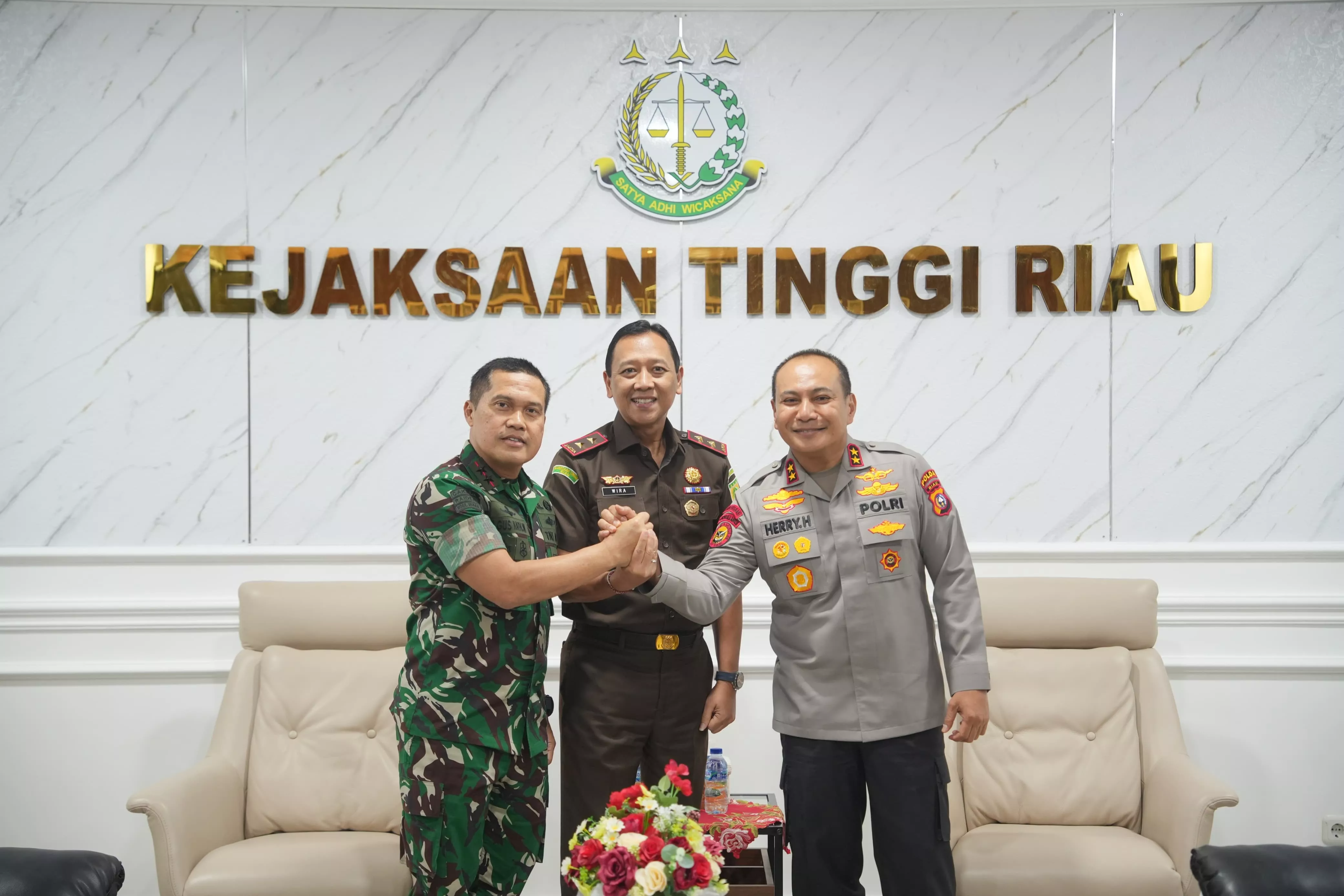 Jaksa, Polisi dan TNI di Riau Bersatu dalam Penegakan Hukum yang Berintegritas