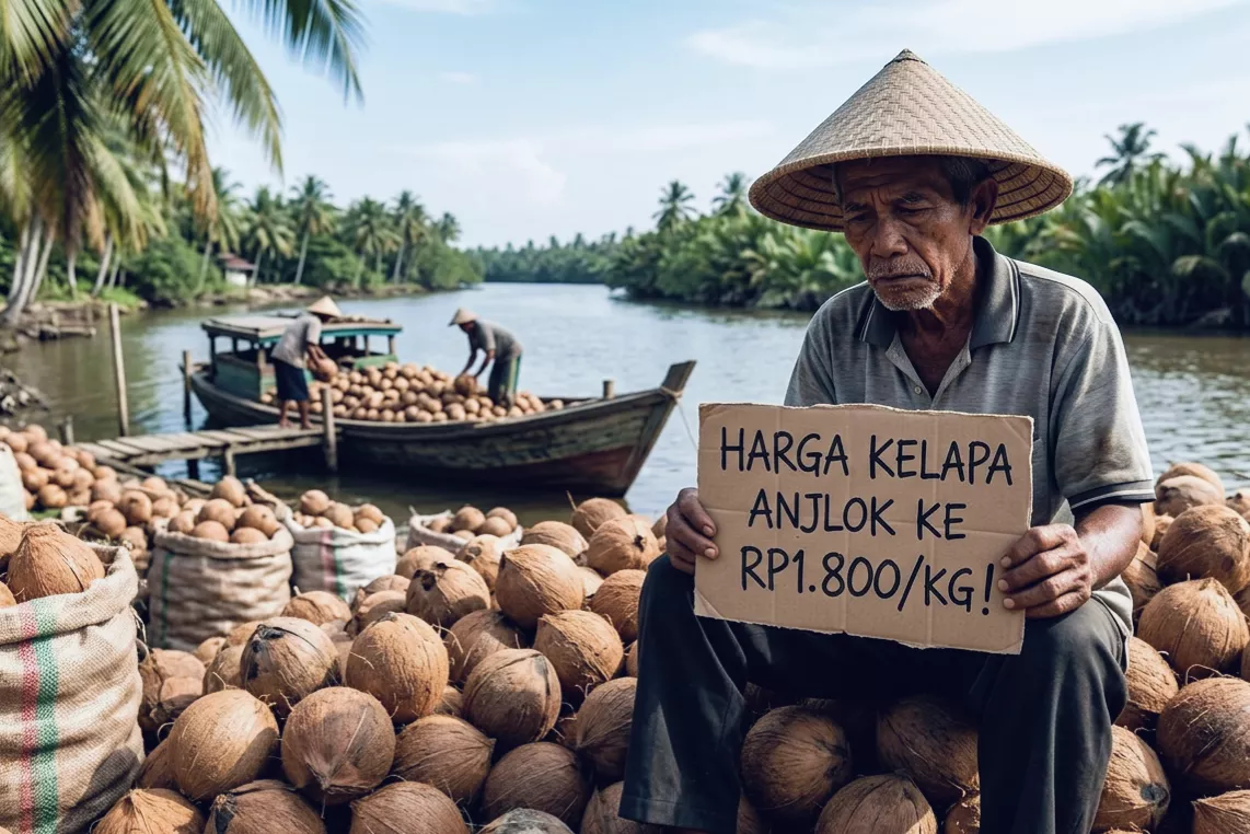Kelapa Inhil Anjlok ke Rp1.800/Kg, DPRD Riau Minta Penetapan Harga Objektif