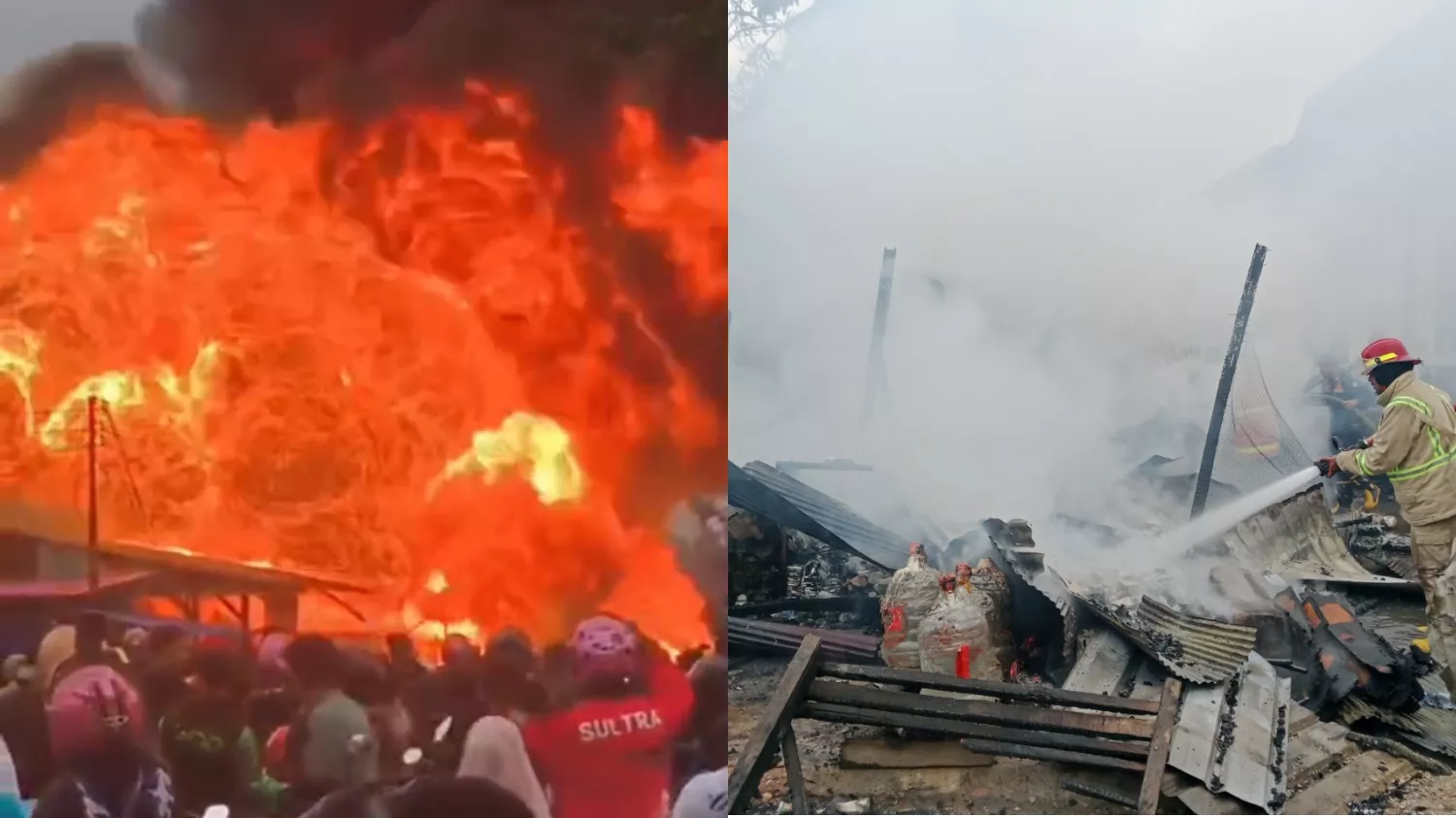 Api Lahap Dua Kios dan Satu Mobil di Kendari, Kerugian Capai Rp250 Juta