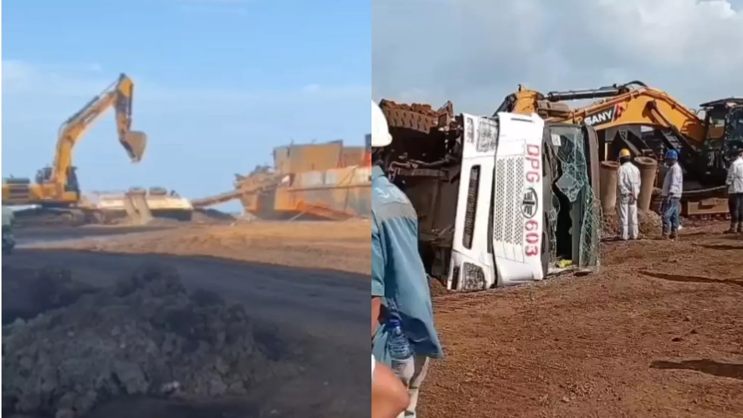 Ramp Door Ambruk, Dump Truk Bermuatan Ore Nikel Nyaris Masuk Laut di Morosi Konawe