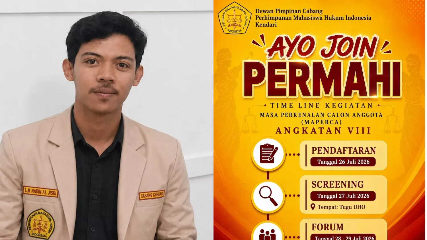 PERMAHI Kendari Buka Rekrutmen MAPERCA VIII, Ajak Mahasiswa Hukum Jadi Kader Berintegritas