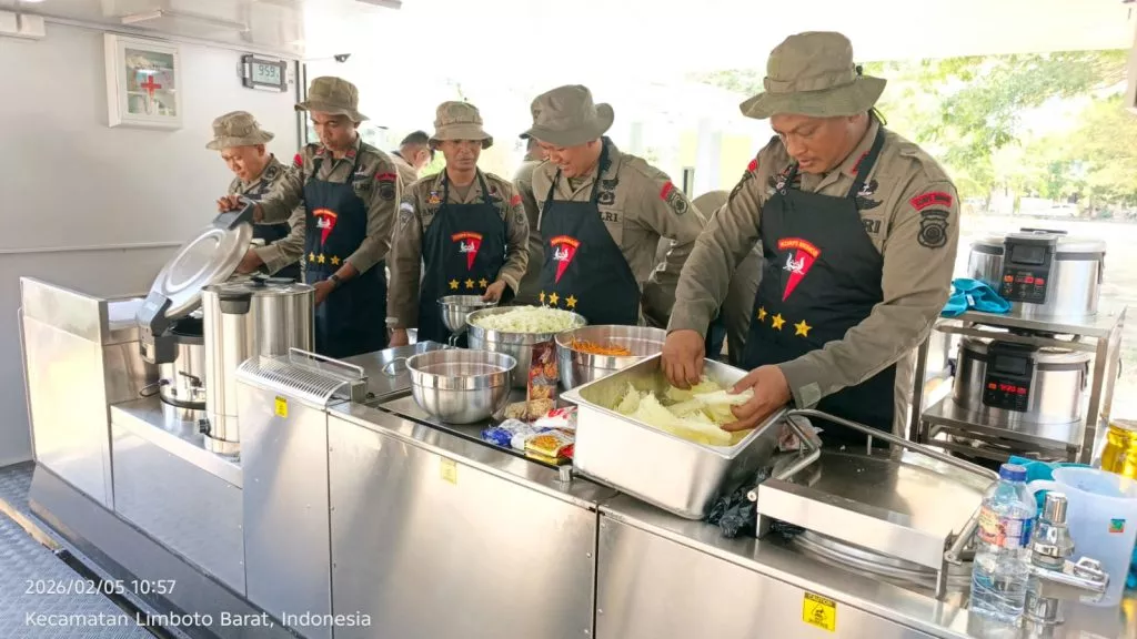 Siaga Bencana Hidrometeorologi, Brimob Gorontalo Asah Operasi Dapur Lapangan