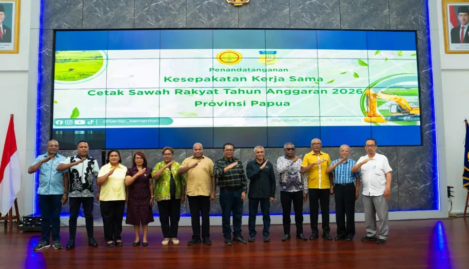 Pemprov Papua dan Kementan Teken Kerja Sama Cetak Sawah Perkuat Ketahanan Pangan