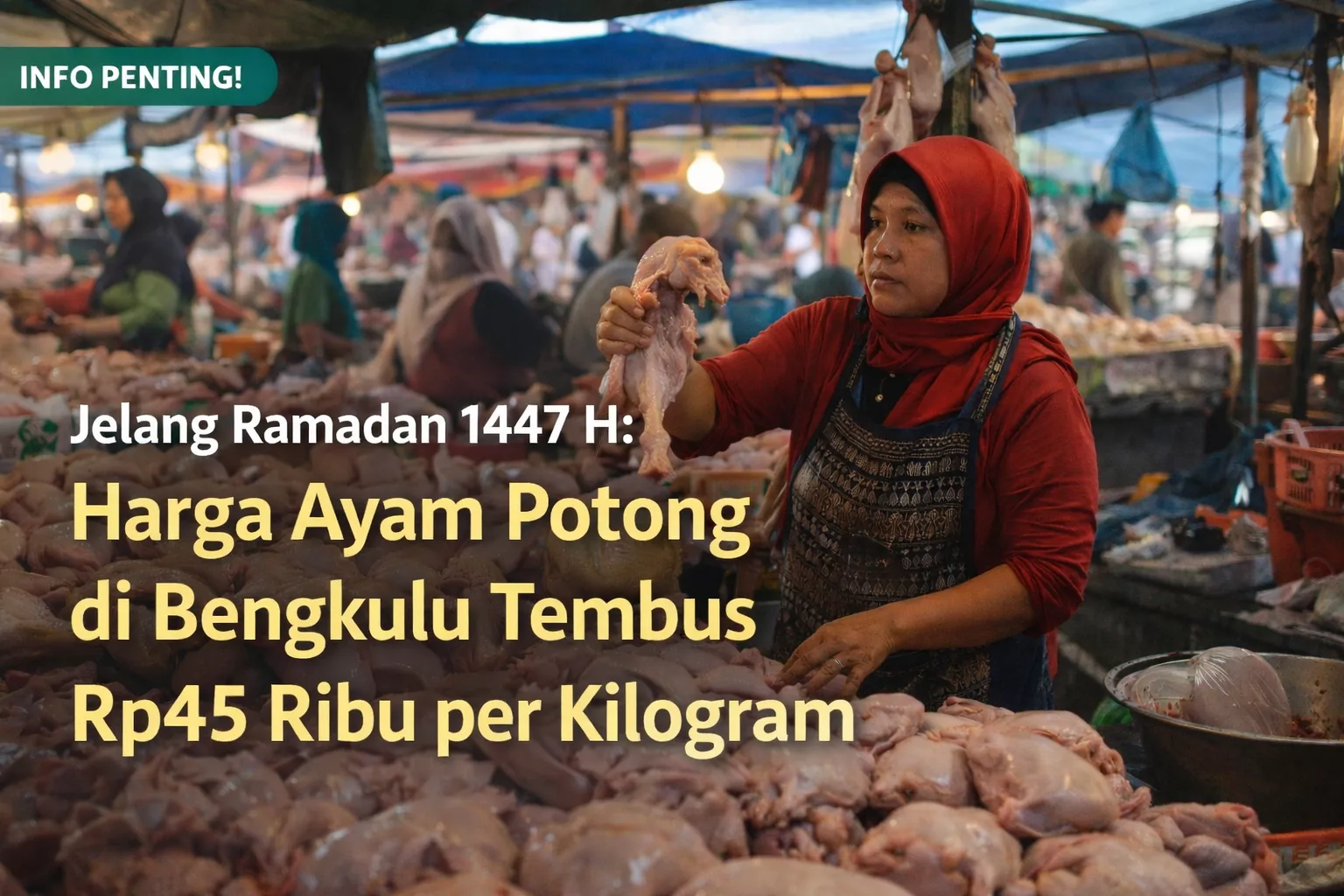 Update Harga Pangan Bengkulu: Daging Ayam Naik Jadi Rp45 Ribu Jelang Ramadan