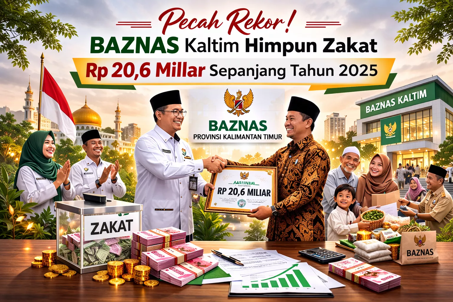 Pengumpulan Zakat Kaltim 2025 Tembus Rekor Rp 20,6 Miliar