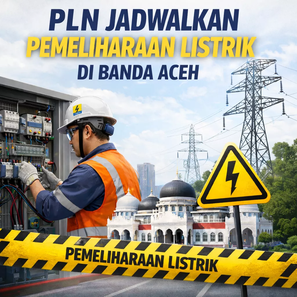 PLN Jadwalkan Pemeliharaan Listrik di Banda Aceh, Sejumlah Wilayah Padam Sementara
