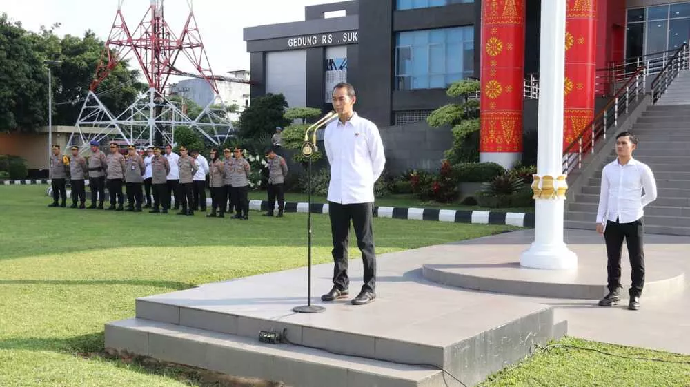 Apel Pagi Mapolda Sumsel, Kabidlabfor Tekankan Nilai Tribrata dan Catur Prasetya