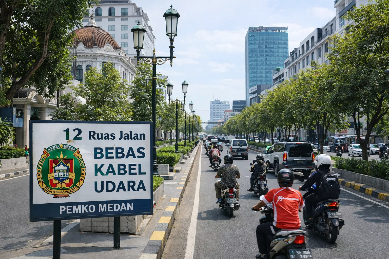 Estetika Kota Jadi Prioritas: Pemko Medan Targetkan 12 Ruas Jalan Bebas Kabel Udara Tahun Ini