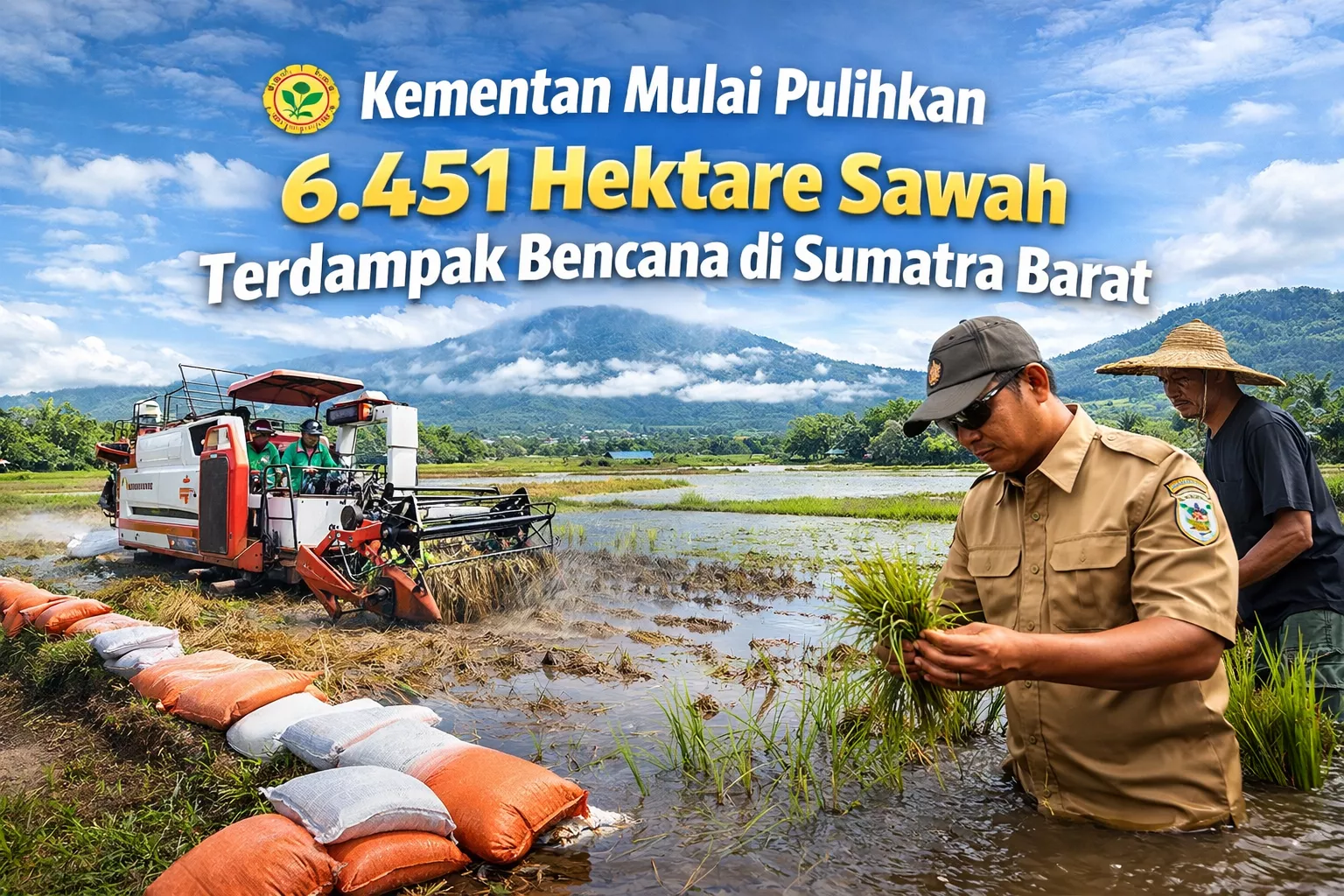 Kementan Mulai Pulihkan 6.451 Hektare Sawah Terdampak Bencana di Sumatra Barat