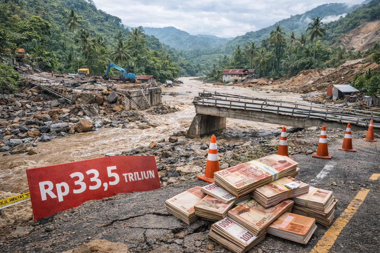 Bencana Akhir 2025 Timbulkan Kerugian Rp33,5 Triliun di Sumbar, Infrastruktur Alami Dampak Terparah