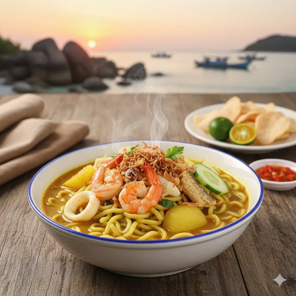 Harmoni Rasa di Pulau Laskar Pelangi: Menikmati Semangkuk Mie Belitung Kuah Udang yang Ikonik