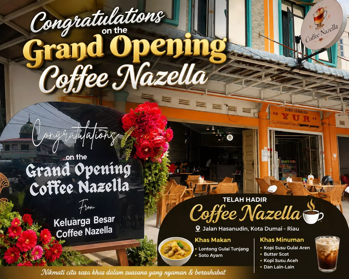 Cafe Nazella Jadi Warna Baru Kuliner Dumai, Hadirkan Menu Khas Nusantara dan Aneka Minuman