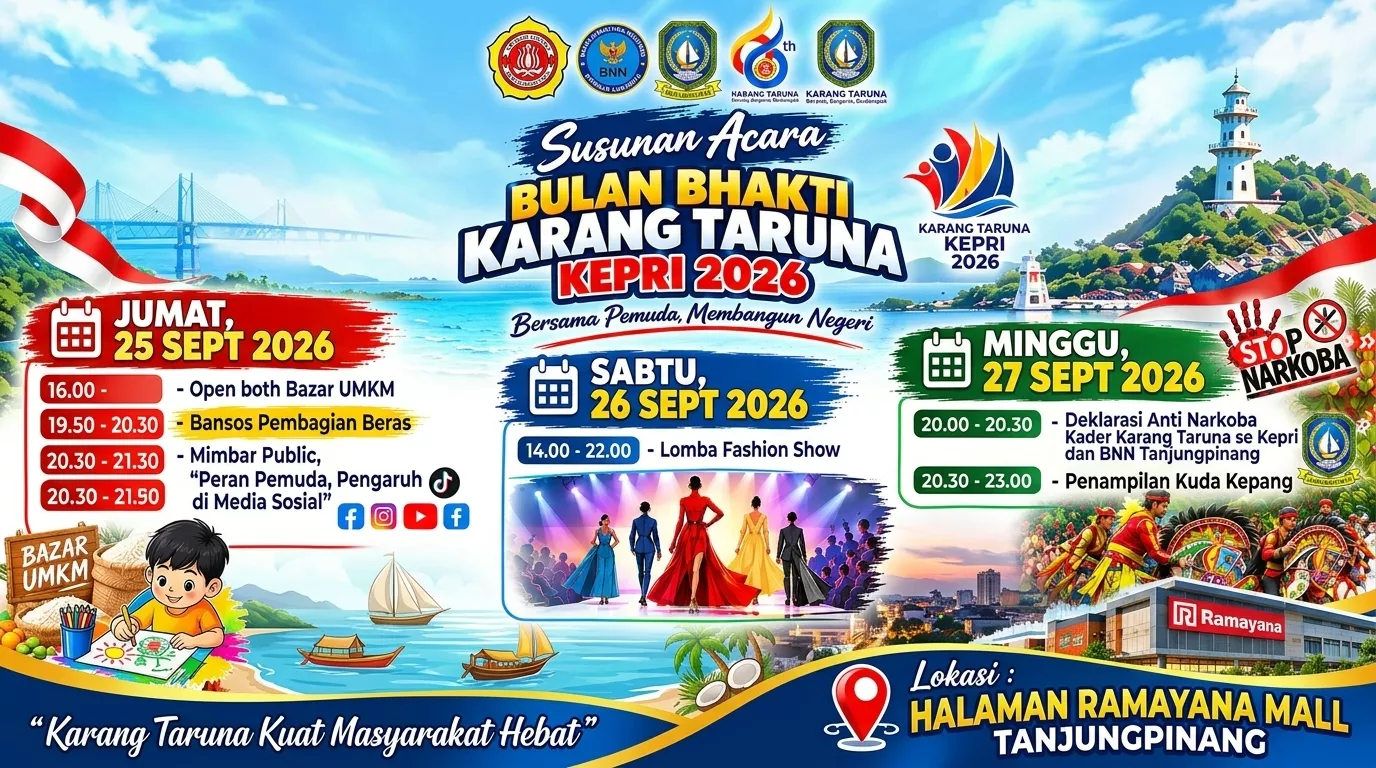 Gandeng KORPRI, Karang Taruna Kepri Kumpulkan Donasi Beras Lewat Bulan Bhakti 2026